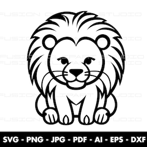 Baby lion png, cute lion svg, Lion Outline Svg, Cute Lion Svg, Baby Lion Svg, Baby Lion dxf, Jungle Animals Svg, Zoo Svg, Safari Svg, Lion