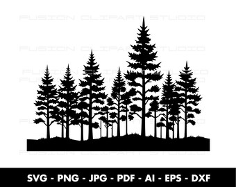 Forest SVG, Forest SVG, Forest Clipart, Outdoors Svg, Pine Trees Svg, camping Sign Svg, Pine Forest Svg, Forest Line SVG, Christmas Tree Svg