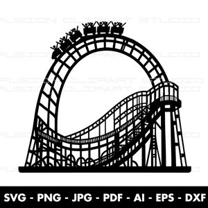 Achterbahn-Schnittdatei, Achterbahn SVG, Achterbahn DXF, Achterbahn PNG, Achterbahn Clipart, Achterbahn-Umriss, Schnitt, SVG, PNG, dxf