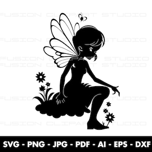 Fairy Clipart Image, Fairy Outline SVG Bundle, Fairy Outline Svg, Fairy , Fairy Vector, Fairies Svg, png, jpg, dxf, digital download