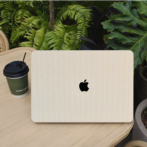 Woven Macbook Case, Cream Textured Protective Case for Macbook Air 13 /Pro13/RITIAN 13/13.6Air(M2 2022)/15 Air (M2 2023), Frosted Mac Case