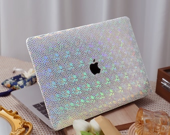 Étui pour MacBook en cuir à paillettes, pour ordinateur portable 13 14 15 16 pouces, coque rigide à paillettes pour MacBook Air 13/Pro 13/Pro 14/Air 15/Pro16 M1M2M3