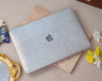 Étui pour MacBook, couleur pierre gemme opale, pour ordinateur portable 13-15 16 pouces, coque rigide à paillettes pour MacBook Air 13/Pro 13/Pro14/Air 15/Pro16 M1M2M3