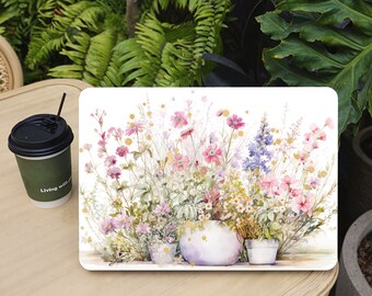 Flowers Blooming Potted MacBook Case, 13 14 15 Inch Laptop Hard Shell Case for MacBook Air 13.6M2/Pro 13M1/Air 15M3/Pro16 Oil Paint Case