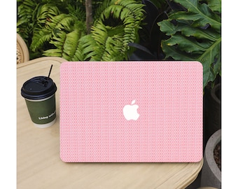 Pink Woven Macbook Case, Pink Textured Laptop Hard Case for Macbook Air 13 /Pro13/RITIAN 13/13.6Air(M2 2022)/15 Air (M2 2023), Frosted Case