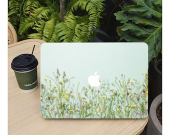 Wild Grass Wild Flowers MacBook Hülle, 13 14 15 Zoll Laptop Hartschalenhülle für MacBook Air13 / Pro13 / Air15 / Pro16 M1 M2 M3 Schutzhülle