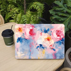 Spring Flowers Oil Paint MacBook Sleeve, 13 15-inch Hard Laptop Case for MacBook Air 13/Pro 13/RITIAN 13/Air 15, M1 M2 2023 2022 Case Cover Logo