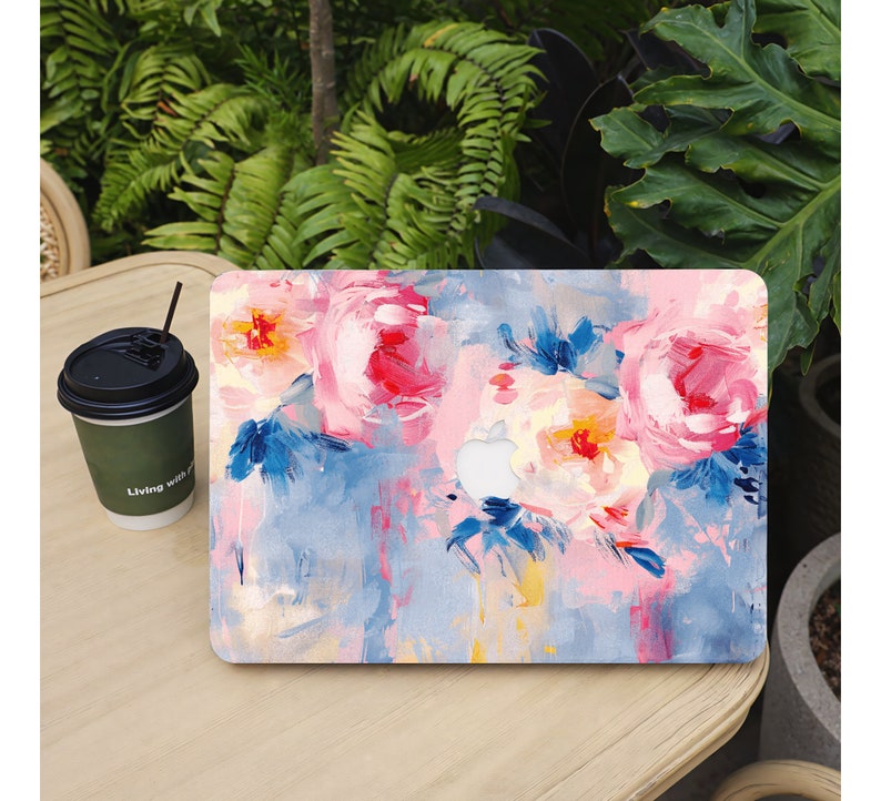 Spring Flowers Oil Paint MacBook Sleeve, 13 15-inch Hard Laptop Case for MacBook Air 13/Pro 13/RITIAN 13/Air 15, M1 M2 2023 2022 Case Cover Logo