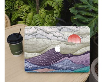 Mountains Artwork Coque pour MacBook 13 pouces, étui de protection rigide pour ordinateur portable pour Macbook Air 13/Pro 13/RITIAN 13/15 Air, M1 M2 Case 2023 2022