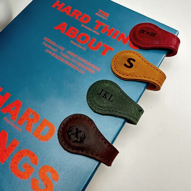 Personalized magnetic leather bookmark custom name leather cross