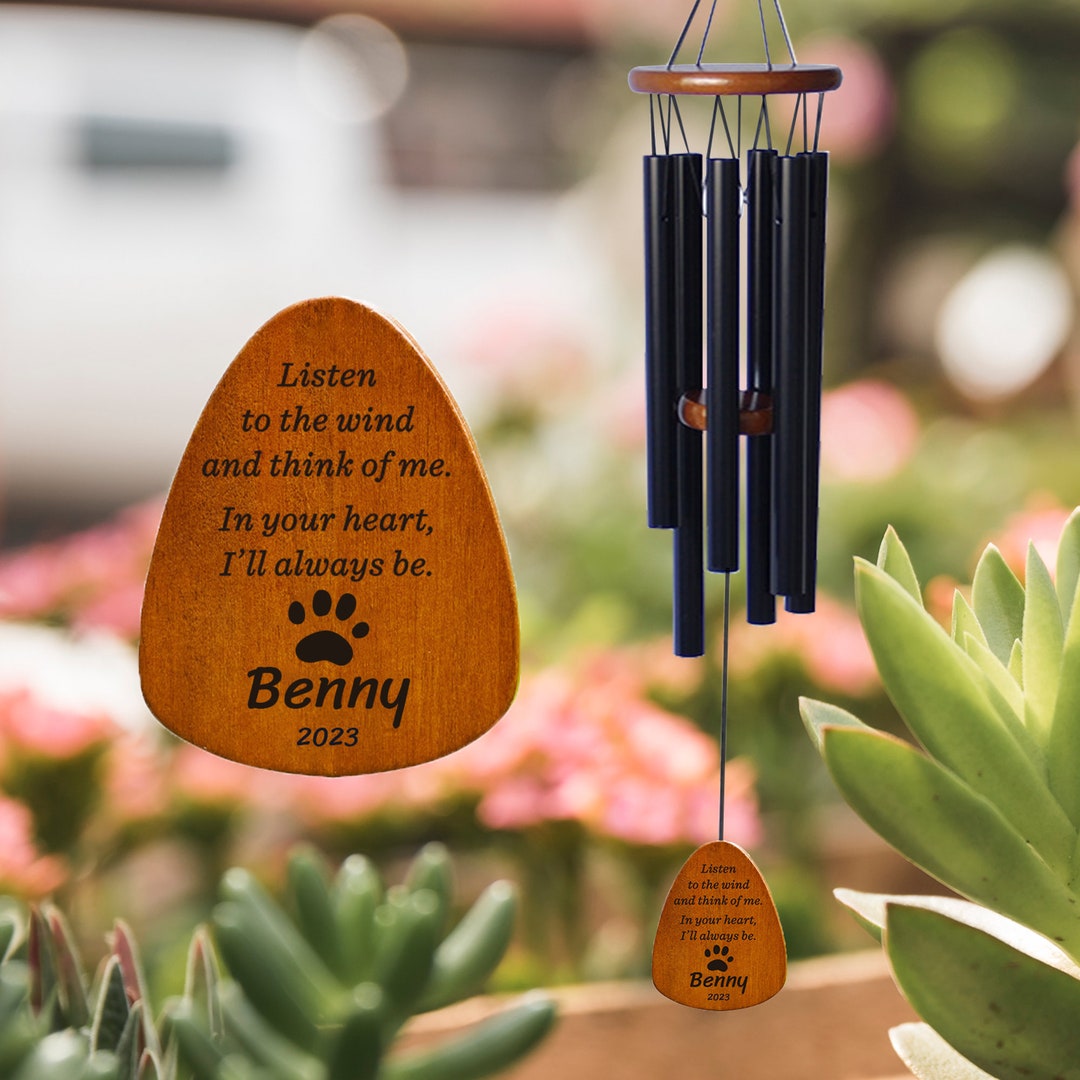 Personalized Pet Memorial Wind Chimes, Listen to the Wind, Loss of a