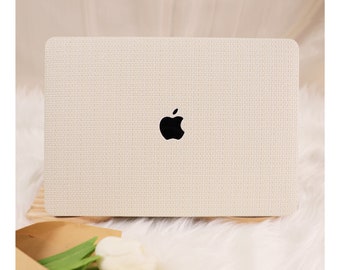 Beige Woven Textures MacBook Case, 13 14 15 Inch Laptop Hard Shell Case for MacBook Air 13M1M2/Pro 13/Pro14/Air 15M1M2M3/Pro16 Case Cover
