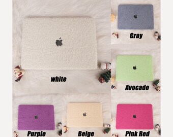 Solid Fluffy Macbook Case for Macbook Air 13 /Pro13/RITIAN 13/13.6Air/Pro14/Air 15/Pro16,M1 M2 M3 Touch Bar 13 15 16 Inch Laptop Mac Case