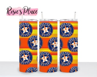 20oz skinny tumbler, houston tumbler, houston baseball tumbler, baseball tumbler, orange tumblers, texas champions, jeremy pena