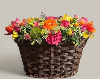 Floral Bike Basket