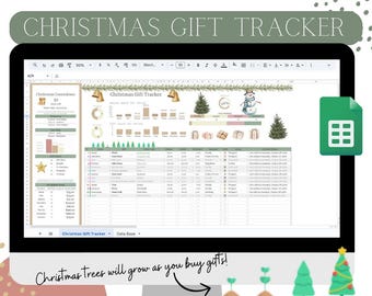 Christmas Gift Tracker | Holiday Gift Google Sheets Tracker | Google Sheet Gift Tracker |