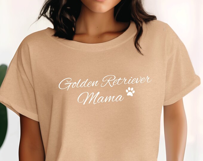 Dog Mom Shirt Golden Retriever Mama Cute Graphic Tees, Funny Dog Shirt ...