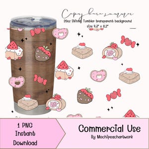 Sweet Dessert Tumbler PNG Wrap | Cupcake, Donut, Candy Design