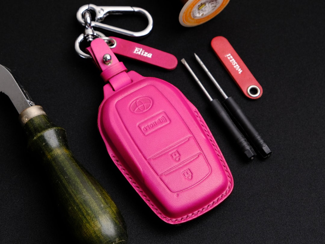 Toyota Land Cruiser Key Fob Cover, Handmade Leather Key Case Compatible