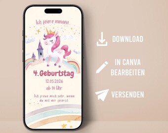 Invitación de cumpleaños infantil, temática espacial, astronauta, cohete, enviar digitalmente por mensajería, invitar a amigos, niños, invitación de cumpleaños