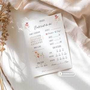 Tarjetas con consejos para fiestas de bebés para completar Idea de regalo para revelación de género de baby shower como descarga PDF Consejos para el nacimiento del bebé