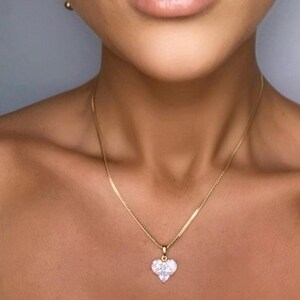 Gold Heart Necklace: 18K Plated Cubic Zirconia Pendant