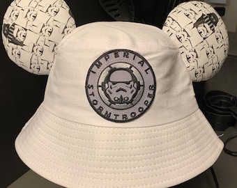 Star Wars Storm Trooper Inspired Bucket Hat Sun Hat with Mickey Ears!