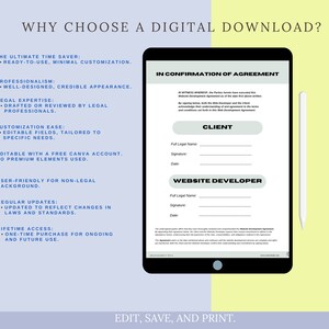 Editable Web Development Contract Template, Freelance Website Developer Agreement, Web Design Intake Form, Website Developer Invoice image 4