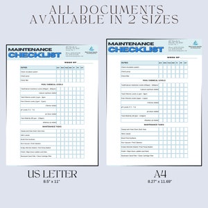 Pool Maintenance Checklist, Pool Maintenance Log, Pool Maintenance Schedule, Pool Maintenance ...