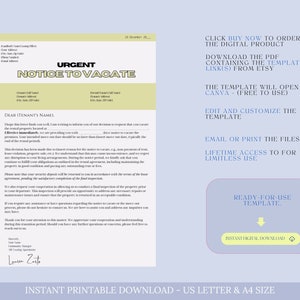 Carta de aviso de desalojo, carta de terminación del contrato de alquiler, aviso de terminación del propietario, aviso de mudanza, aviso de finalización del arrendamiento de alquiler, Canva imagen 4