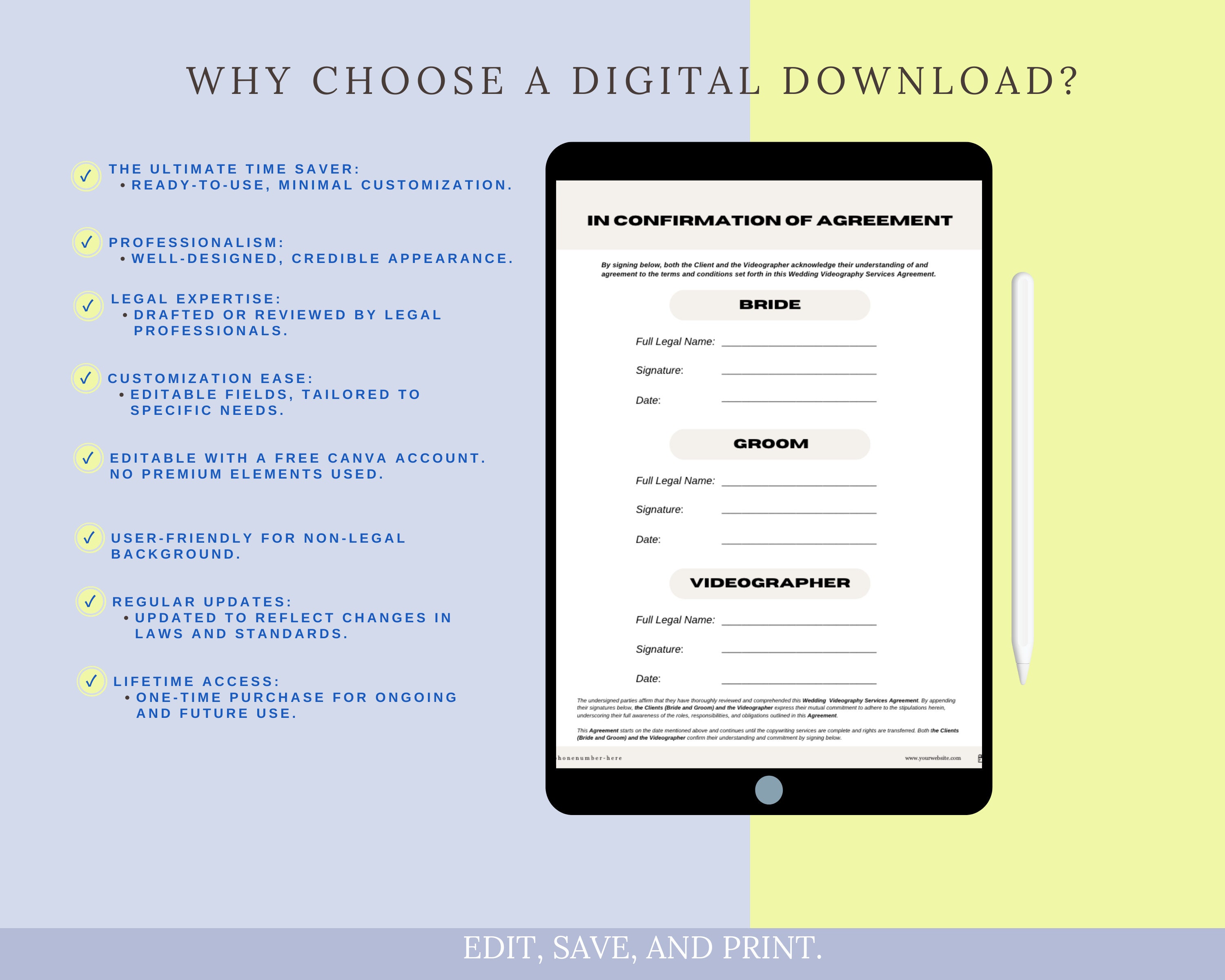 Wedding Videography Contract Template, Wedding Videographer Contract