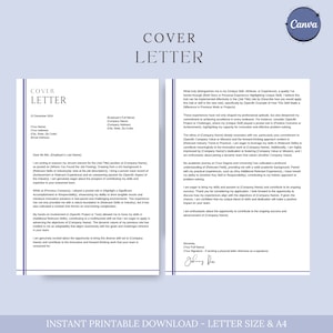 Plantilla de carta de presentación, carta de presentación profesional simple, plantilla de CV, aplicación de trabajo de página de presentación, plantilla de carta de presentación, carta de presentación descargable