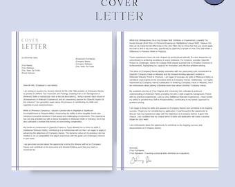 Cover Letter Template, Simple Cover Letter Professional, CV Template, Cover Page Job App, Cover Letter Template, Downloadable Cover Letter