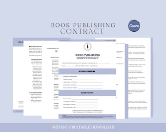 Book Publishing Contract Form,Publishing Form, Self-Publishing Guide,Author-Publisher Contract,Publishing Services Agreement,Writer Contract