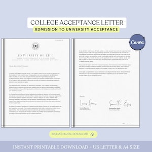 Plantilla de carta de aceptación universitaria, carta de aceptación, carta de aceptación de admisión a la universidad, carta de admisión a la universidad, carta de aceptación de posgrado