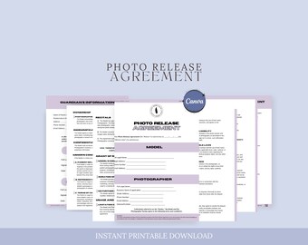 Photo Release Agreement, Photography Forms, Photography Release Form, Photography Release Agreement, Photo Print Release, Model Release Form