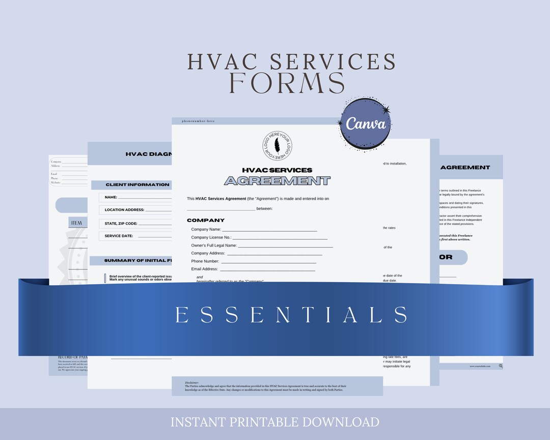 HVAC Services Starter Essentials, Hvac Contractor, Hvac Agreement, Hvac
