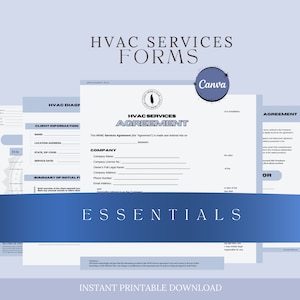HVAC Services Starter Essentials, hvac Contractor, hvac Agreement, hvac Conract, Heating and Cooling Contract, hvac Invoice, hvac Checklist