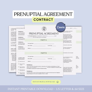 Prenuptial Agreement Template, Pre-Martial Agreement Legal Safeguard for Couples,Personalized Marriage Contract,Marriage Contract for Couple