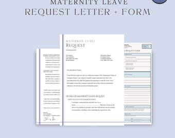 Maternity Leave Request Letter, Request Form, Maternity Leave, Leave of Absence, Maternity Leave Plan, Parental Leave, HR Checklist, Canva