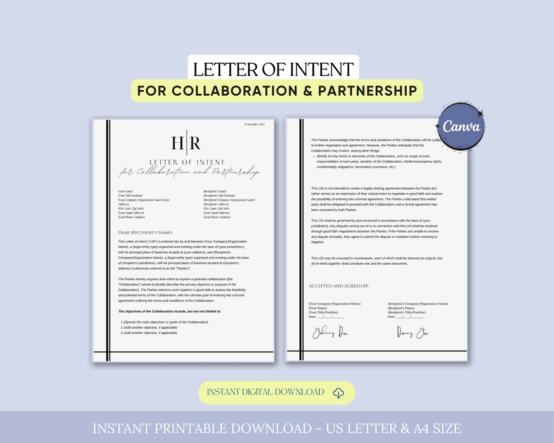 General Letter of Intent for Collaboration and Partnership Template ...