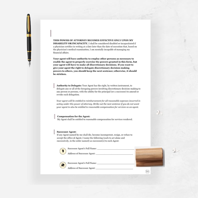 Pow Form General Power of Attorney Template, General POW, Unlimited POA, Full ...