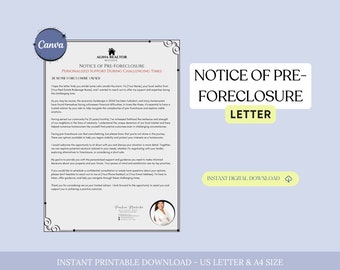 Real Estate Pre-Foreclosure Letter, Foreclosure Prospecting Letter Template, Pre-Closure Letters, Realtor Flyer, Real Estate Mailer