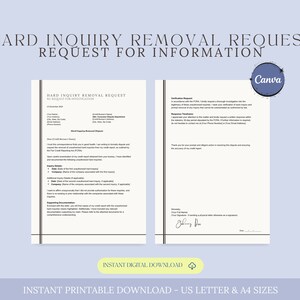 Solicitud de eliminación de consulta difícil, solicitud de carta de disputa de investigación, plantilla de carta de disputa de crédito, eliminar consultas de crédito, arreglar crédito