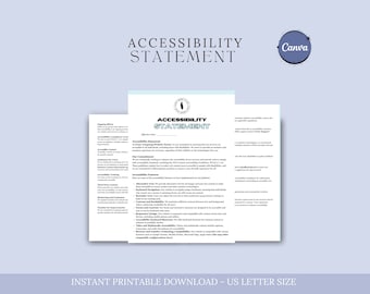 Accessibility Statement, Website Disclaimers, Terms and Conditions, Editable Privacy Policy,Online Terms & Conditions Template, Canva