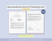 Sorority Letter of Recommendation Template, Greek Life Reference, Sorority Membership, Sorority  Recruitment, Rush Week Recruitment, Canva