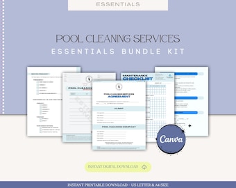 Pool Cleaning Services Agreement, Swimming Pool Service Agreement,Swimming Pool Maintenance Menu,Pool Care Cleaning Checklist, Pool Flyer