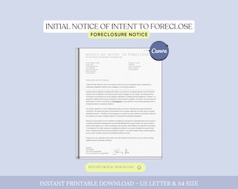 Initial Notice of Intent to Foreclose Template, Mortgage Delinquency Letter, Foreclosure Letter , Foreclosure Summons, Foreclosure Notice