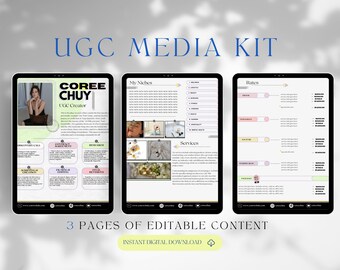 UGC Media Kit, UGC Template, UGC Creator Media Kit, Canva Template, Media Kit Template, Content Creator Media Kit,Ugc Creator Template,Canva