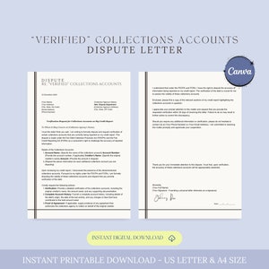 Carta de cuentas de cobros verificadas, Cartas de disputa, Reparación de crédito de bricolaje, Canva, Mal crédito, Mejore su puntaje crediticio, Cargos de disputa
